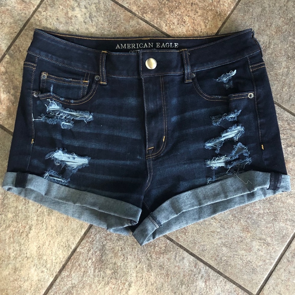 American Eagle Hi-rise shortie Jean shorts